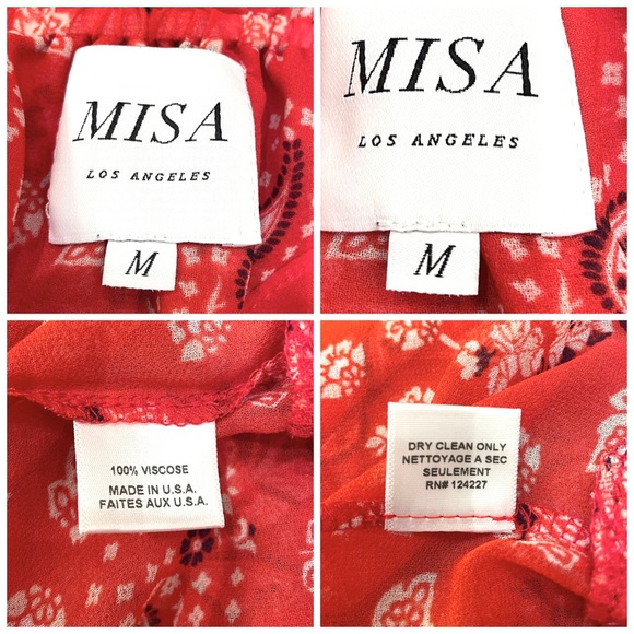 NEW MISA Los Angeles Halter Neck Ruffle Tiered Floral Maxi Dress Red Boho Summer - Picture 16 of 16